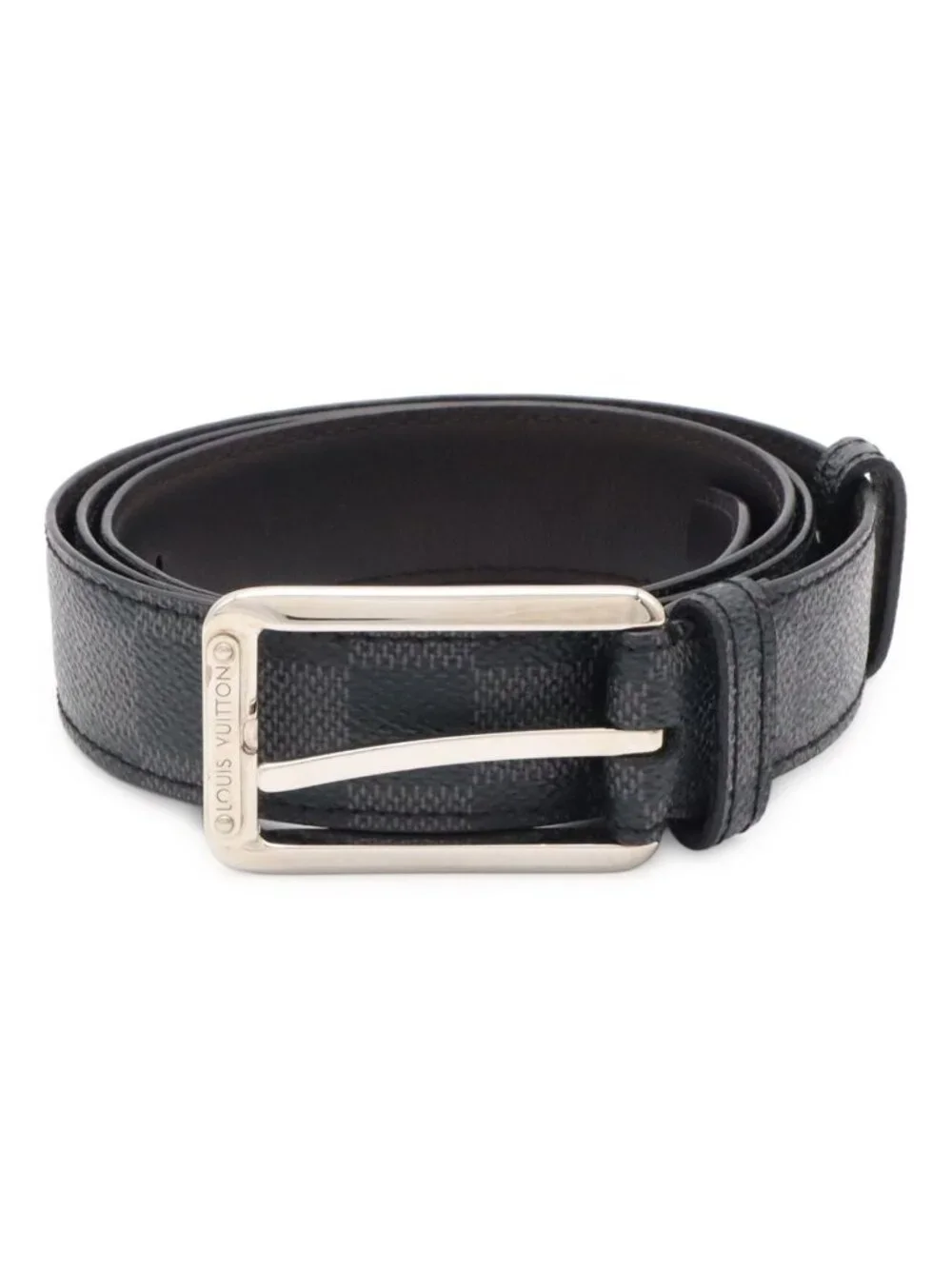 Louis Vuitton Damier Graphite Ceinture Force Belt Silver